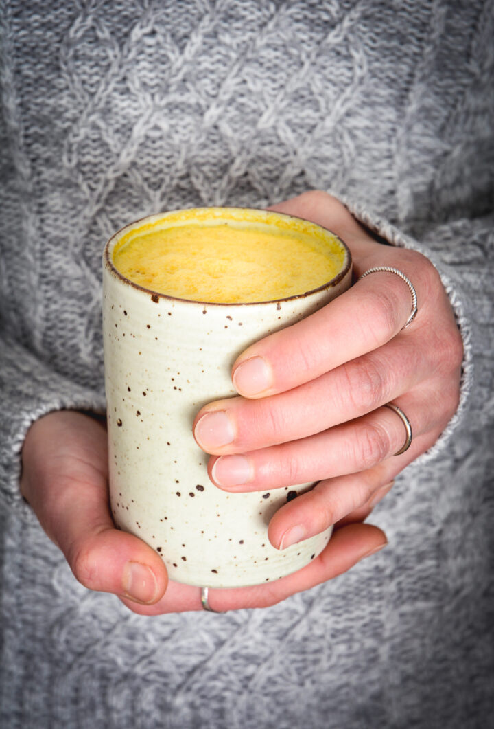 Cozy and Calming Turmeric + Ginger Latte with CBD Honey